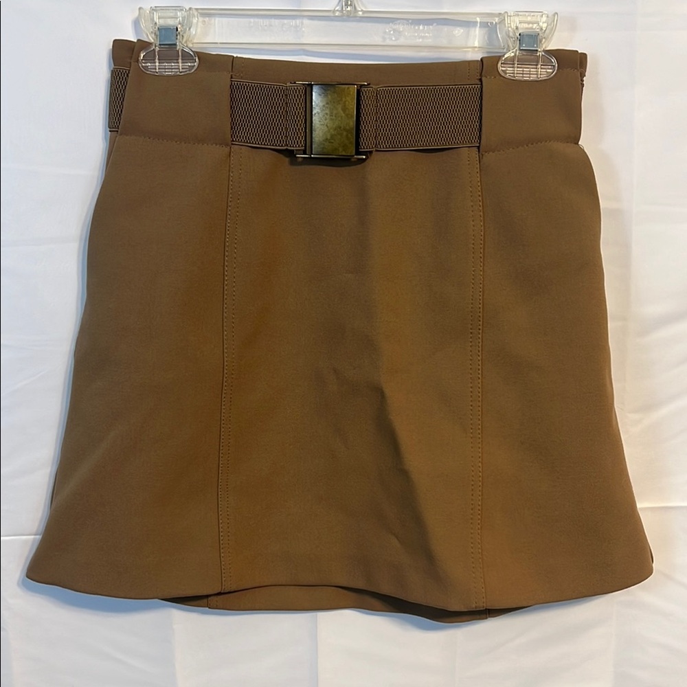 Brown cargo style Skirt with Belt